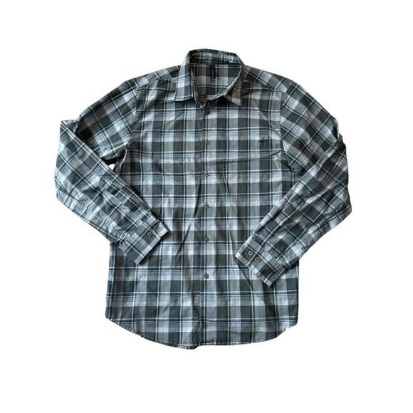 RVCA Button Down short sleeve Shirt, Blue, size, Medium, Slim Fit, Cotton Blend - Picture 1 of 12